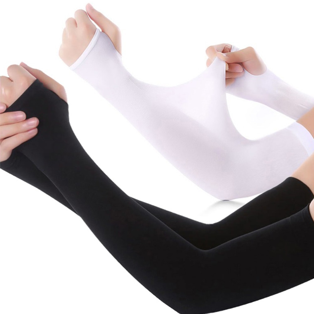 1 Pair Compression Sports Arm Sleeve Basketball Cycling Arm Warmer Summer Running Tennis UV Protection Volleyball Bands - Images 3