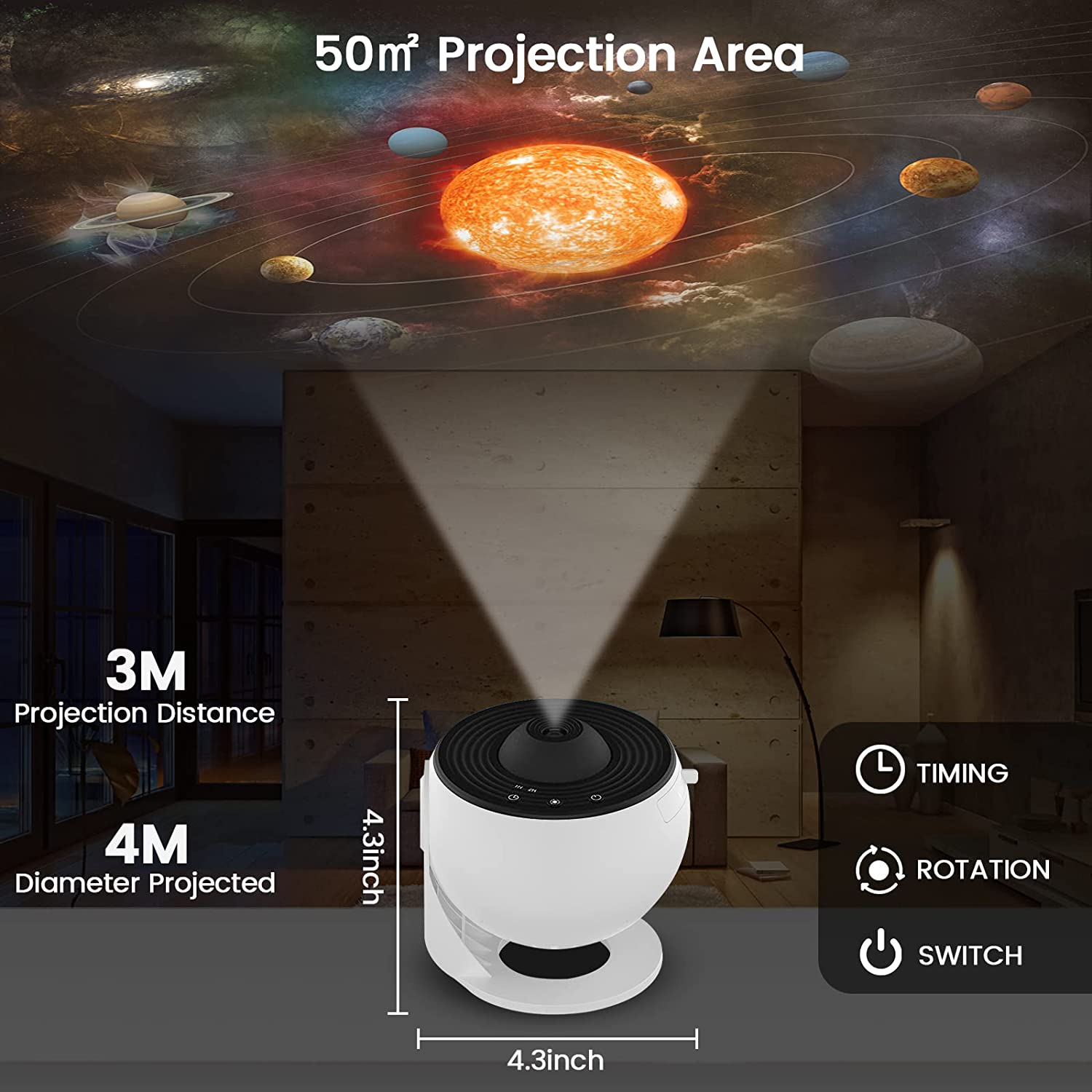 12 TRONG 1 Galaxy Máy Chiếu Ngôi Sao Đèn Ngủ LED Cung Thiên Văn Bầu Trời Đầy Sao Máy Chiếu Đèn Cho Phòng Ngủ Trần Trang Trí Phòng Trẻ Em quà Tặng - Ảnh 3