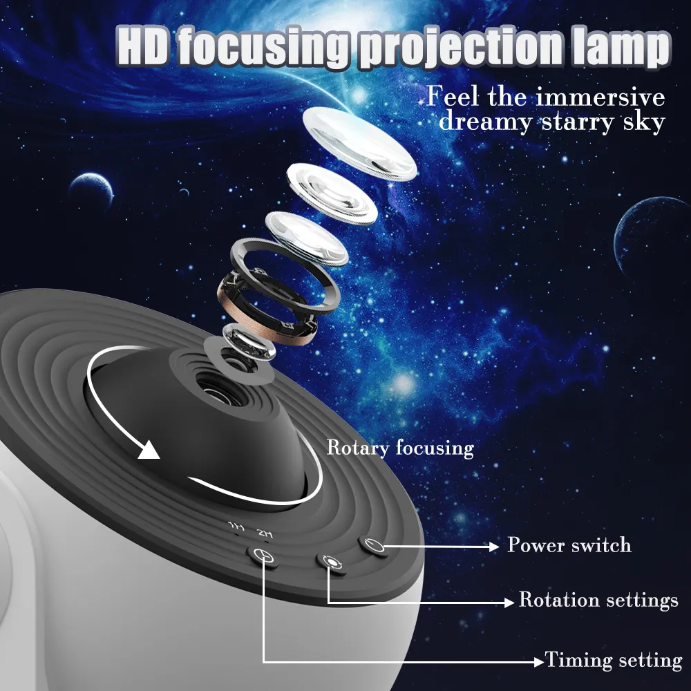 12 TRONG 1 Galaxy Máy Chiếu Ngôi Sao Đèn Ngủ LED Cung Thiên Văn Bầu Trời Đầy Sao Máy Chiếu Đèn Cho Phòng Ngủ Trần Trang Trí Phòng Trẻ Em quà Tặng