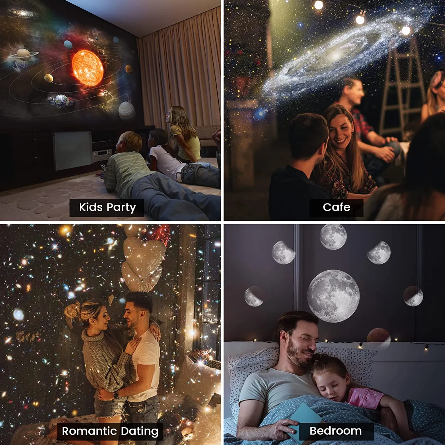12 TRONG 1 Galaxy Máy Chiếu Ngôi Sao Đèn Ngủ LED Cung Thiên Văn Bầu Trời Đầy Sao Máy Chiếu Đèn Cho Phòng Ngủ Trần Trang Trí Phòng Trẻ Em quà Tặng