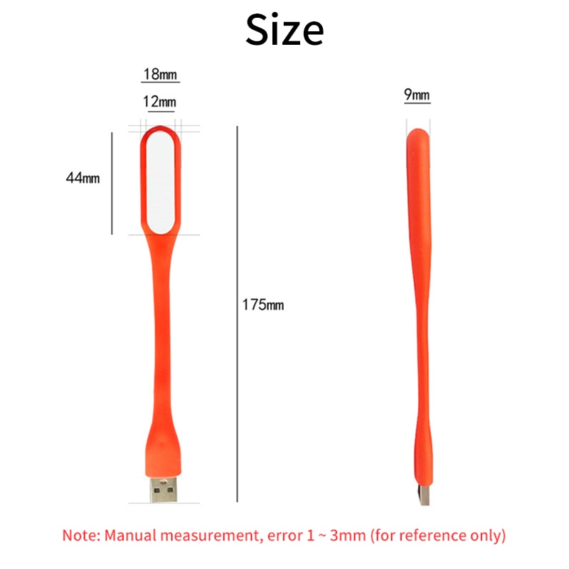 2 Chiếc Đèn LED USB Di Động Sách Đọc Sách 5V 1.2W Nhỏ Đèn USB Có Thể Gập Lại Thị Lực ánh Sáng Cho Power Bank PC Notebook Laptop