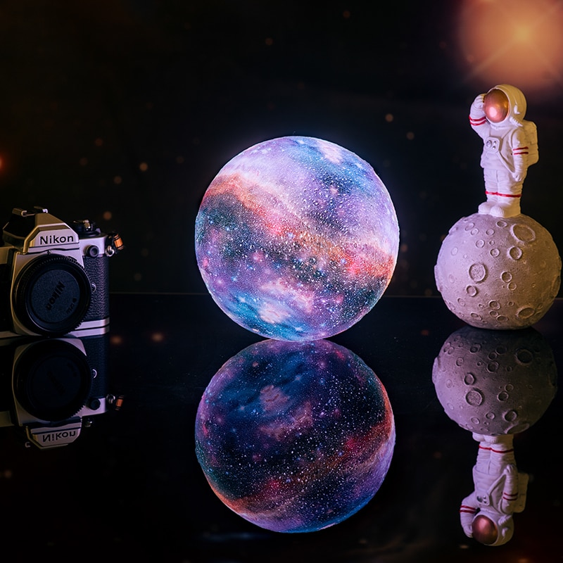 2022 Dropship 3D Print LED Galaxy Lamp Night Light Touch Remote Star Projector Moon Lamps For Home Decor Gift USB Charging - Images 6