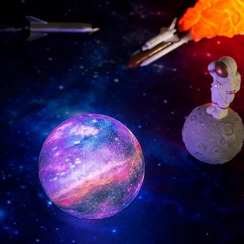 2022 Dropship 3D Print LED Galaxy Lamp Night Light Touch Remote Star Projector Moon Lamps For Home Decor Gift USB Charging - Images 8