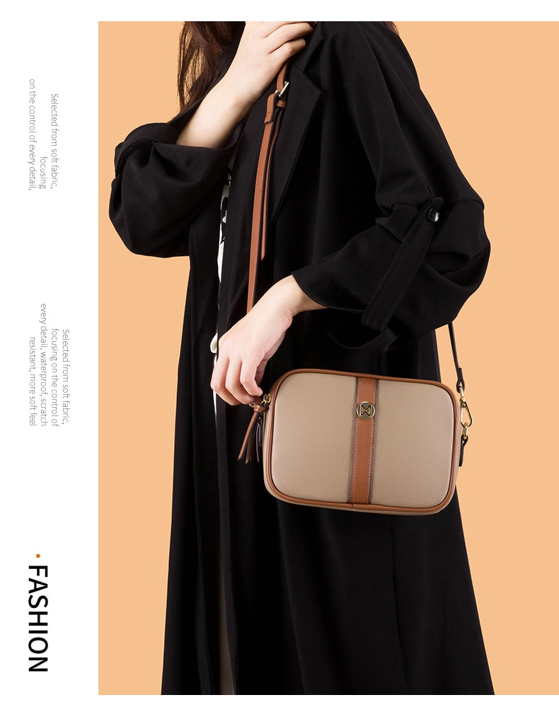 2023 Genuine Leather Women's Bag Simple Fashion Ladies Shoulder Messenger Bag Female Crossbody Bag Soft Leather Small Square Bag - Images 12