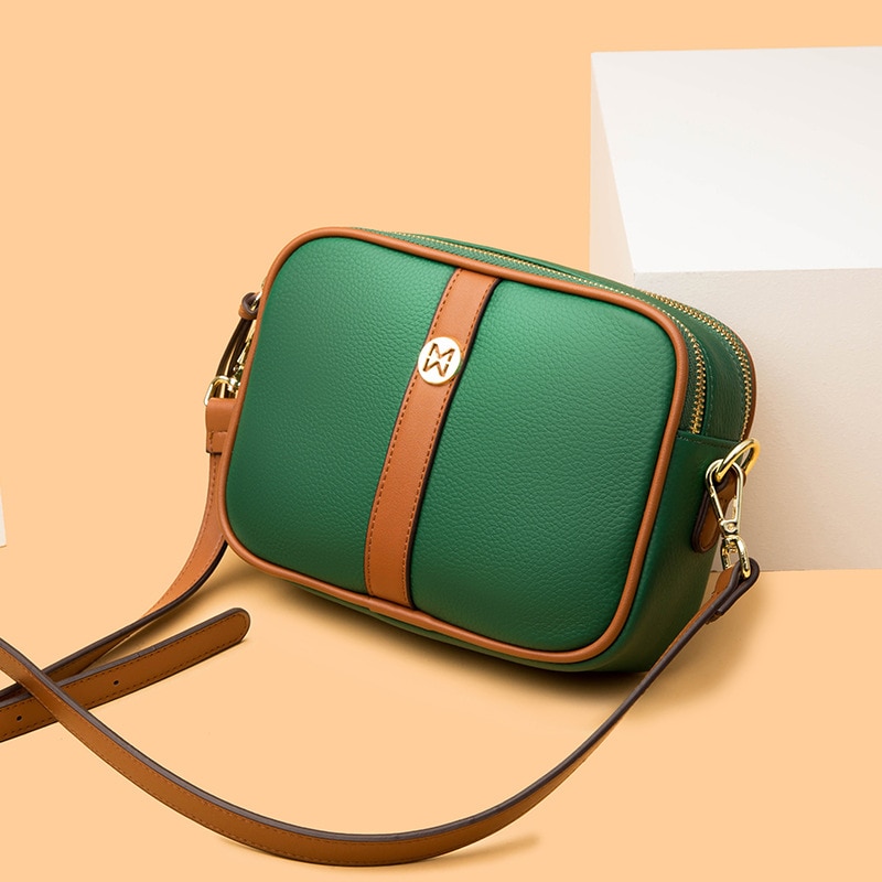 2023 Genuine Leather Women's Bag Simple Fashion Ladies Shoulder Messenger Bag Female Crossbody Bag Soft Leather Small Square Bag
