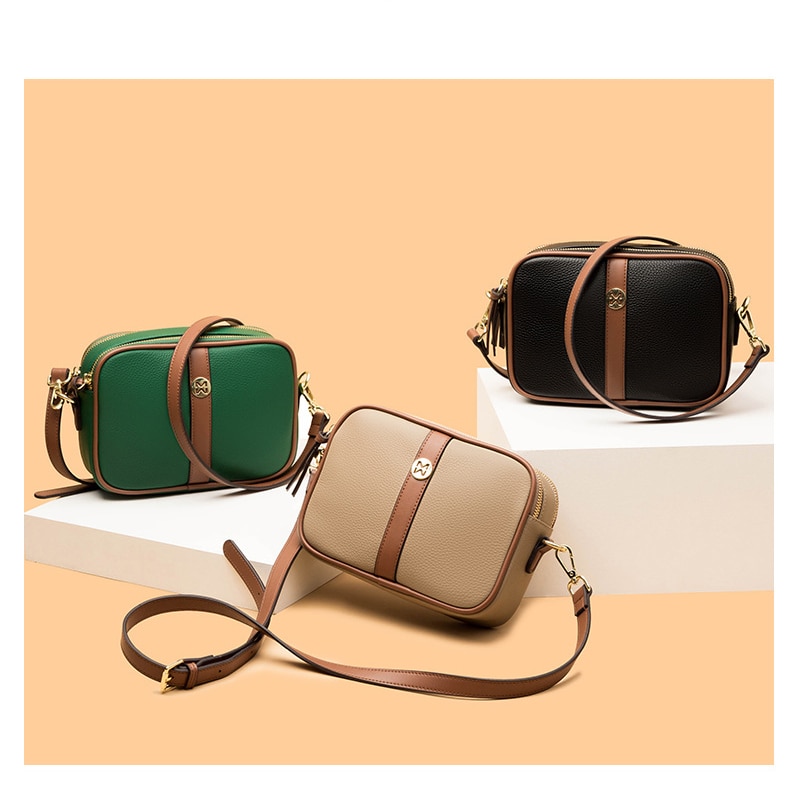 2023 Genuine Leather Women's Bag Simple Fashion Ladies Shoulder Messenger Bag Female Crossbody Bag Soft Leather Small Square Bag - Images 13
