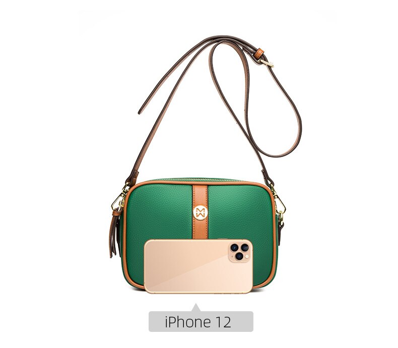 2023 정품 가죽 여성 가방 간단한 패션 숙녀 어깨 메신저 가방 여성 Crossbody 가방 부드러운 가죽 작은 사각형 가방 - imaget 2