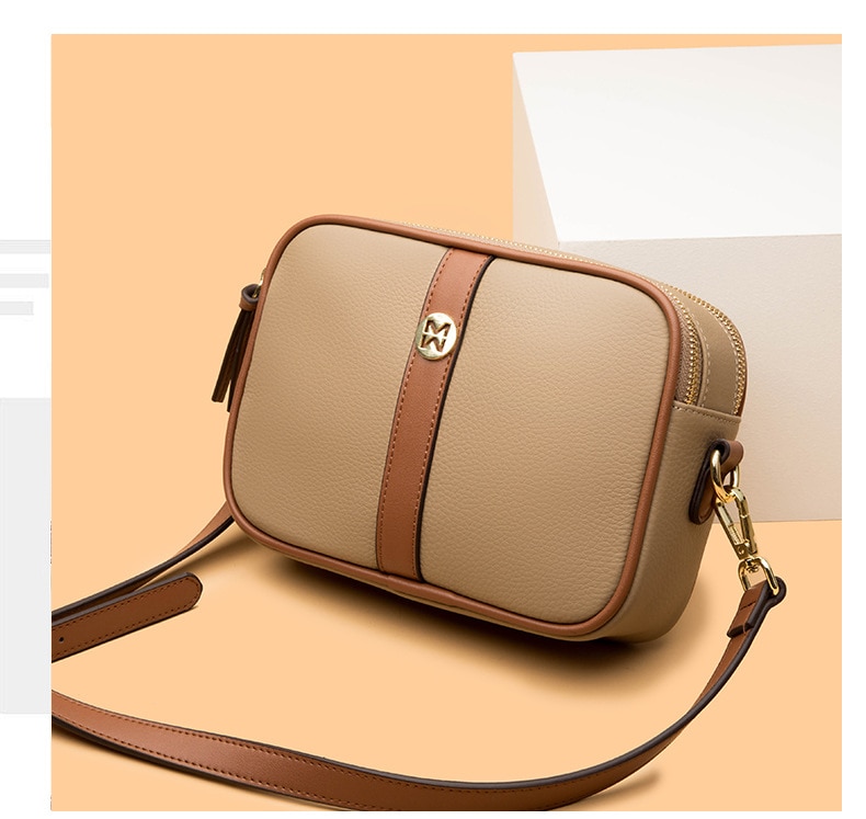 2023 정품 가죽 여성 가방 간단한 패션 숙녀 어깨 메신저 가방 여성 Crossbody 가방 부드러운 가죽 작은 사각형 가방 - imaget 16