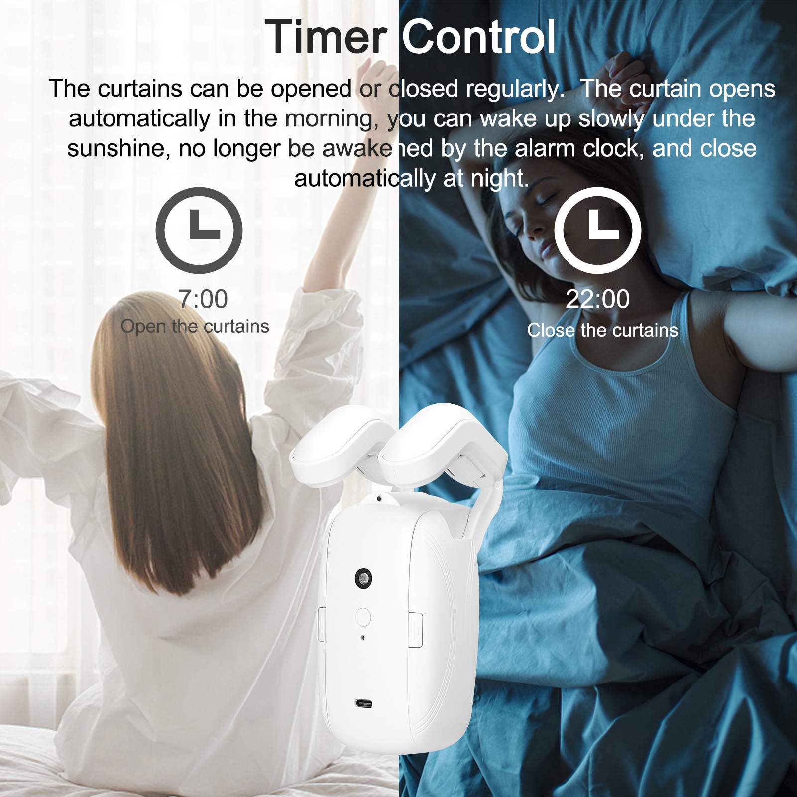 2PCS Tuya WiFi BT 지능형 커튼 모터 전기 커튼 로봇 자동 오프너 지원 APP 원격 제어 타이머 설정 - imaget 6