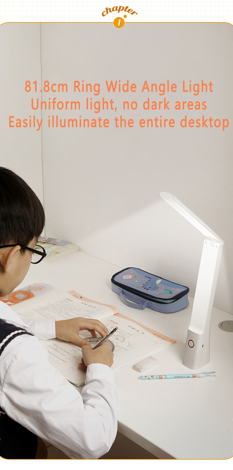 3000mAh Led Table Lamp USB Rechargeable 5-16 Hours Battery Life Desk Lamp Foldable Eye Protection Student Reading Book Light Lam - Images 4