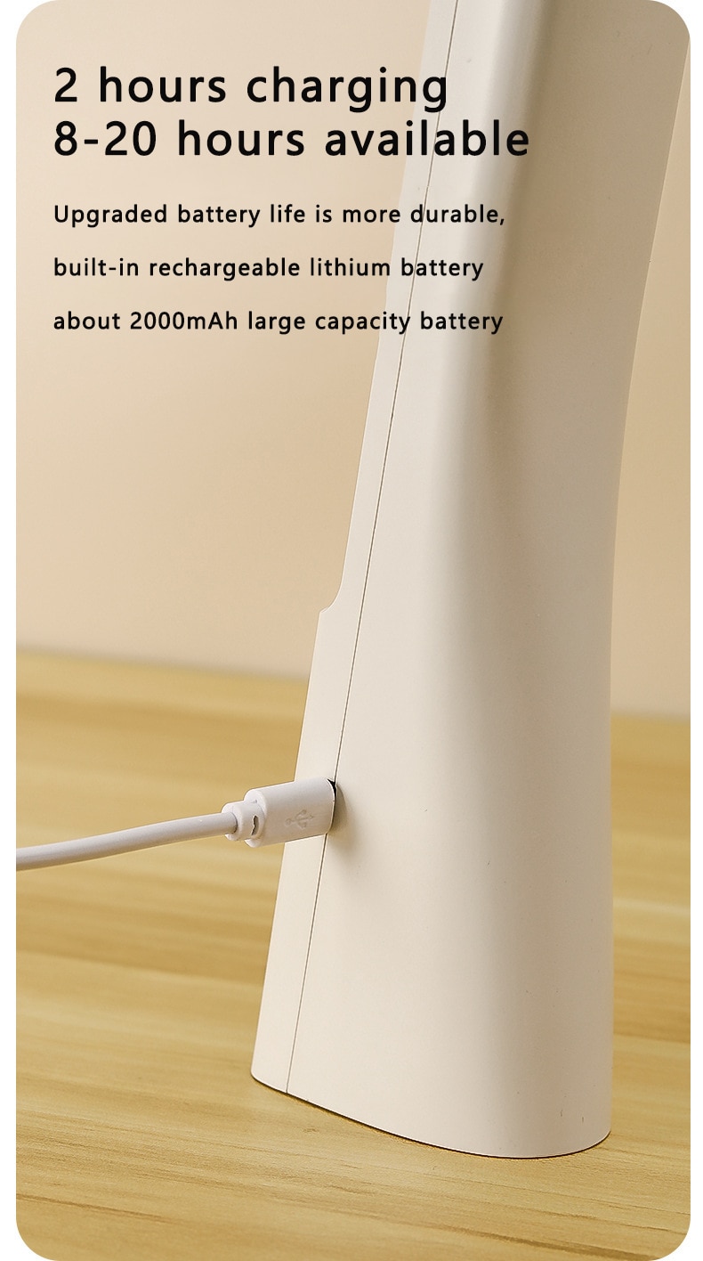 3000mAh Led 테이블 램프 USB 충전식 5-16 시간 배터리 수명 책상 램프 접이식 눈 보호 학생 독서 책 라이트 램 - imaget 14 3000mAh Led 테이블 램프 USB 충전식 5-16 시간 배터리 수명 책상 램프 접이식 눈 보호 학생 독서 책 라이트 램 - imaget 14