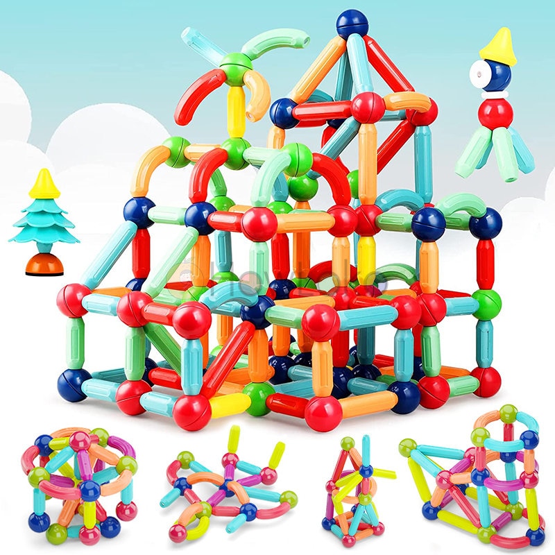 36-152 Chiếc Size Lớn Thanh Nam Châm Khối Xây Dựng Trò Chơi Nam Châm Trẻ Em Bộ Trẻ Em Nam Châm Dành Cho Trẻ Em Nam Châm đồ Chơi Gạch