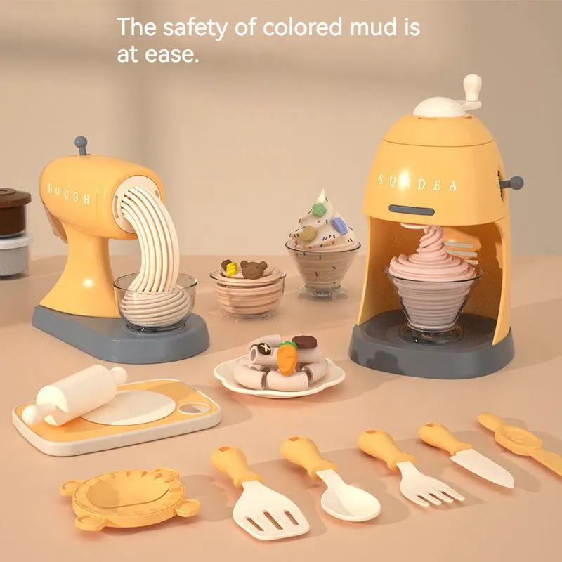 3D Nhựa Khuôn Làm Mô Hình Đất Sét Màu Kem Đất Sét Máy Làm Mì Tự Làm Nhựa Nặn Dụng Cụ Bộ Đồ Chơi Cho Trẻ Em Quà Tặng Sinh Nhật