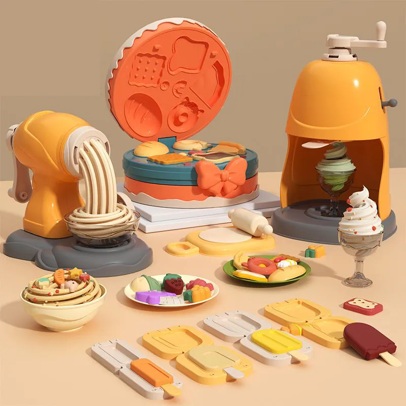 3D Nhựa Khuôn Làm Mô Hình Đất Sét Màu Kem Đất Sét Máy Làm Mì Tự Làm Nhựa Nặn Dụng Cụ Bộ Đồ Chơi Cho Trẻ Em Quà Tặng Sinh Nhật