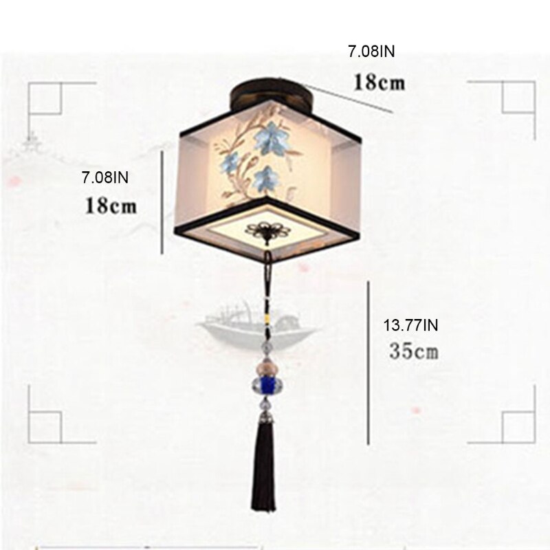 4 Loại Đèn LED Phong Cách Trung Hoa Đèn Trần Vải Ốp Trần Cho Phòng Khách Lối Đi Ban Công Hiên Nhà - Ảnh 1