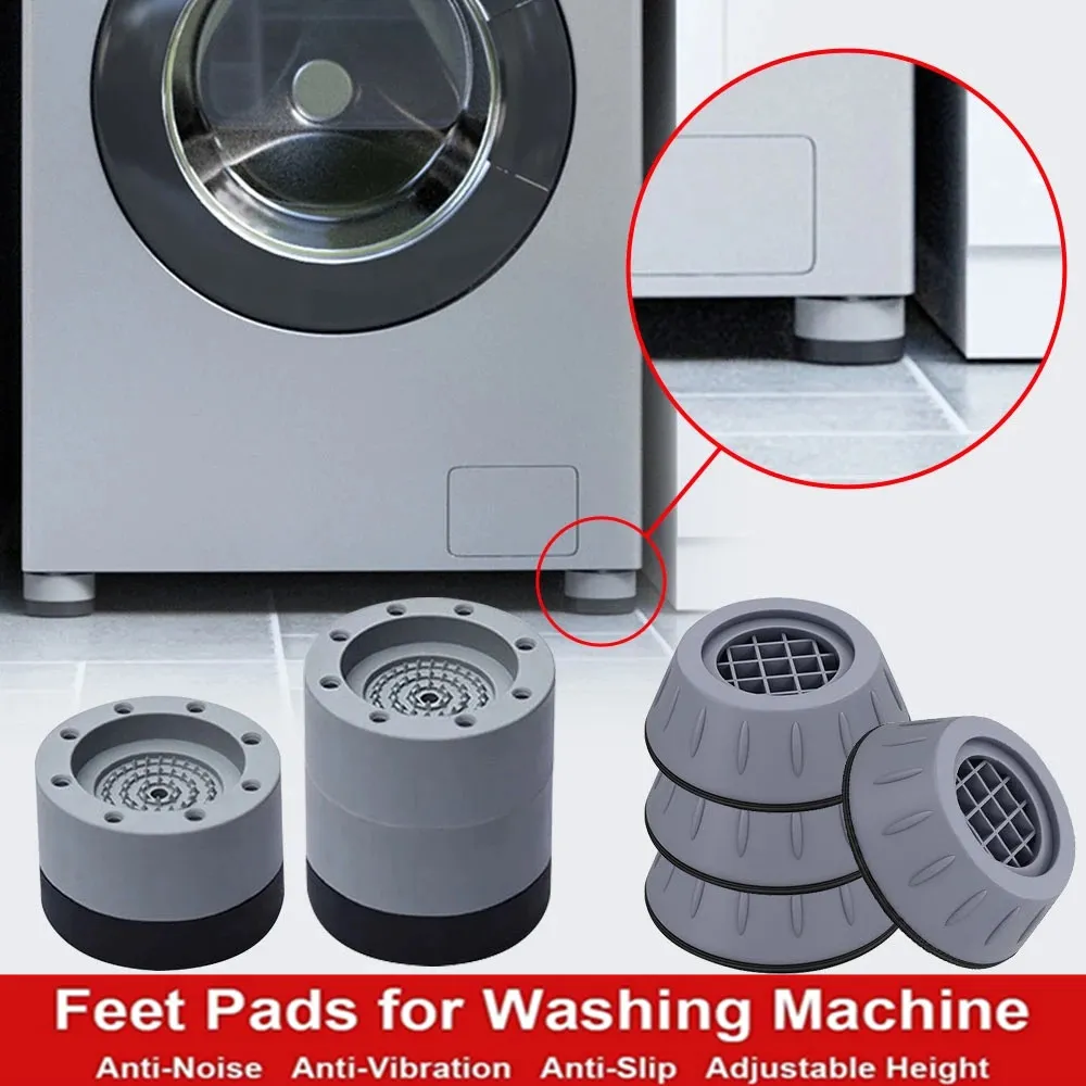 4 Tấm Chống Rung Đa Năng Máy Giặt Chân Cao Su Thảm Chống Rung Giảm Tiếng Ồn Đồ Nội Thất Nâng Đế Chân