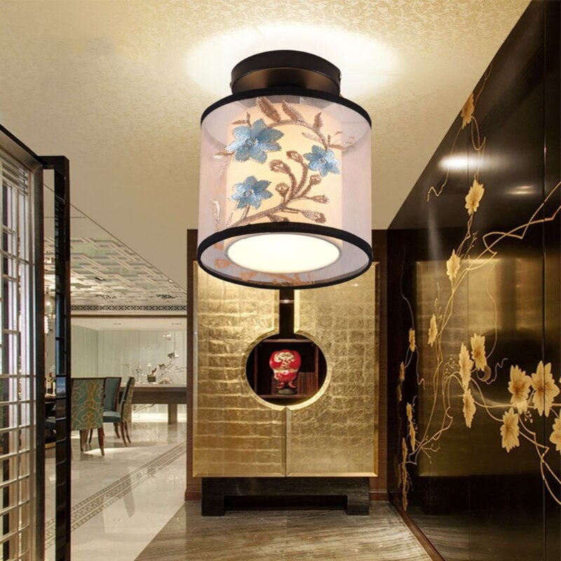 4 Types Chinese Style LED Light Fixtures Ceiling Fabric Ceiling Lamp for Living Room Aisle Balcony Porch - Images 8 4 Types Chinese Style LED Light Fixtures Ceiling Fabric Ceiling Lamp for Living Room Aisle Balcony Porch - Images 8