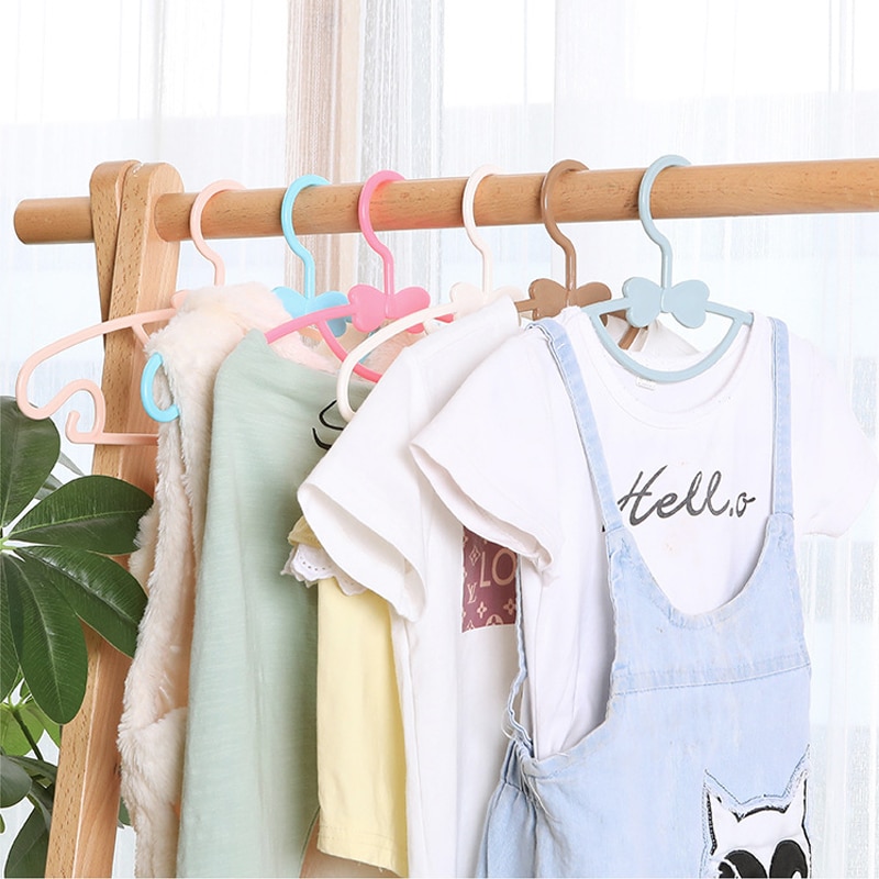 5pcs 어린이 코트 스토리지 옷걸이 옷장 주최자 아기 옷걸이 휴대용 디스플레이 옷걸이 Windproof 아이 옷걸이 랙 - imaget 2