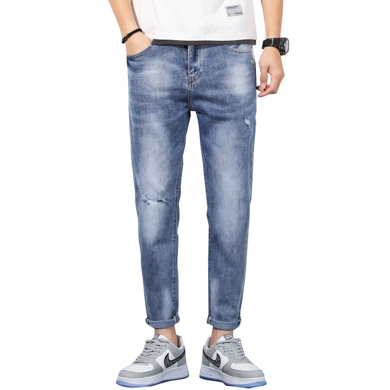 2022 New High Quality Mens Casual Cotton Long Pants Winter Autumn Male Jeans Clothing - imaget 5