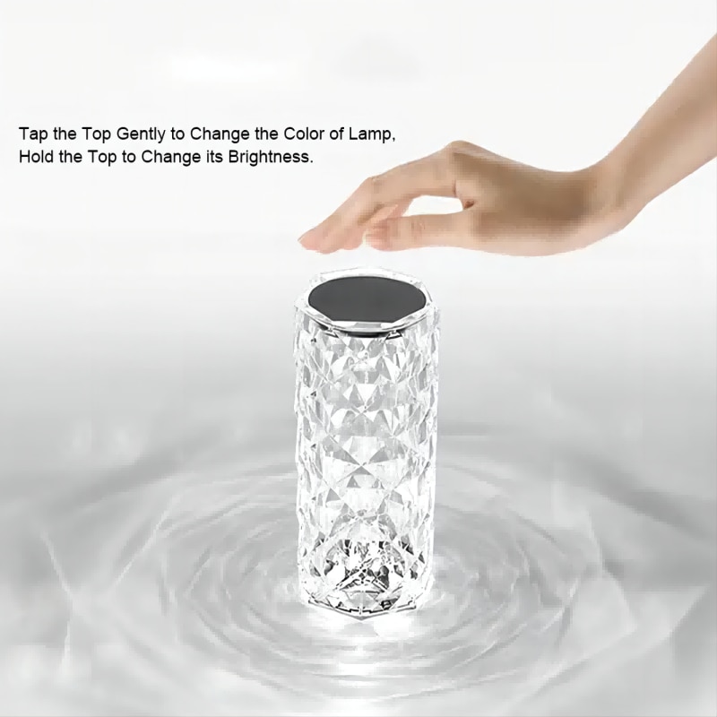 Acrylic Đèn Bàn Pha Lê Cảm Ứng Cảm Ứng Sạc Đèn Ngủ Thanh Nhà Hàng Máy Tính Để Bàn Đèn Trang Trí Khí Quyển Đèn