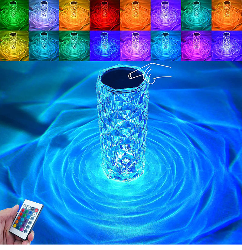 Acrylic Đèn Bàn Pha Lê Cảm Ứng Cảm Ứng Sạc Đèn Ngủ Thanh Nhà Hàng Máy Tính Để Bàn Đèn Trang Trí Khí Quyển Đèn - Ảnh 1