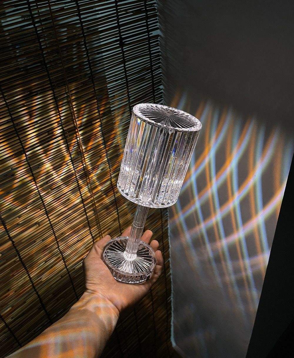 Acrylic Đèn Bàn Pha Lê Cảm Ứng Cảm Ứng Sạc Đèn Ngủ Thanh Nhà Hàng Máy Tính Để Bàn Đèn Trang Trí Khí Quyển Đèn - Ảnh 5