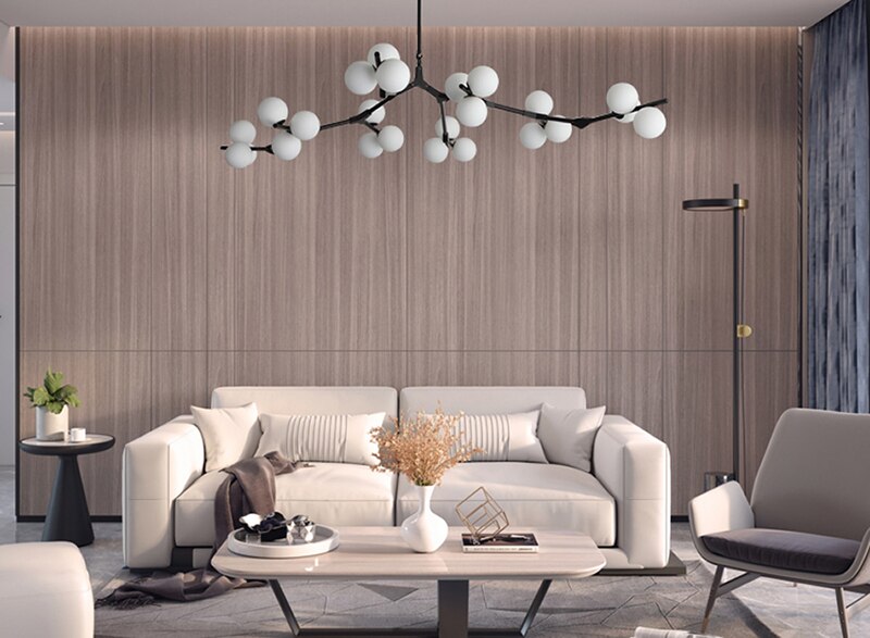 Bắc Âu Đen Vàng Mặt Dây Chuyền Ánh Sáng Kính LED Đèn Chùm Trang Trí Phòng Khách Phòng Ăn Phòng Ngủ Chiếu Sáng Trong Nhà - Ảnh 17