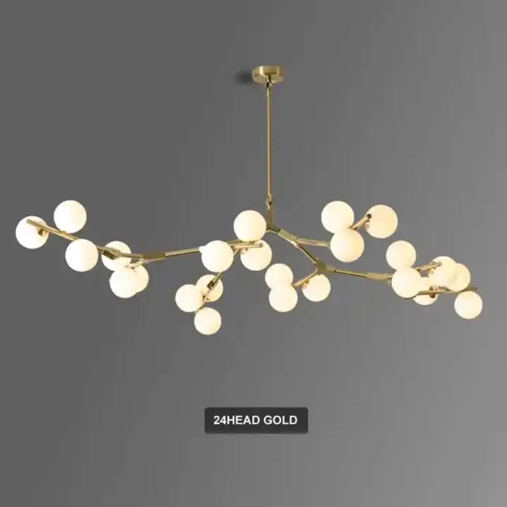 Bắc Âu Đen Vàng Mặt Dây Chuyền Ánh Sáng Kính LED Đèn Chùm Trang Trí Phòng Khách Phòng Ăn Phòng Ngủ Chiếu Sáng Trong Nhà