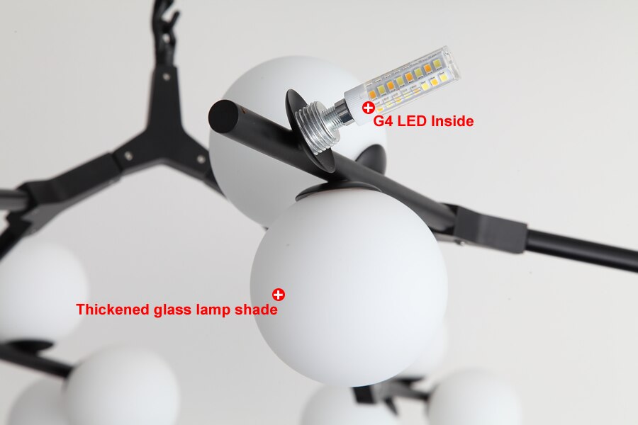 Bắc Âu Đen Vàng Mặt Dây Chuyền Ánh Sáng Kính LED Đèn Chùm Trang Trí Phòng Khách Phòng Ăn Phòng Ngủ Chiếu Sáng Trong Nhà - Ảnh 8