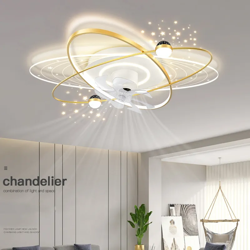 Bắc Âu Hiện Đại Sang Trọng Quạt Trần Đèn Cao Acrylic Đèn Ốp Trần Phòng Khách Phòng Ngủ Phòng Ăn Quạt Trần Đèn
