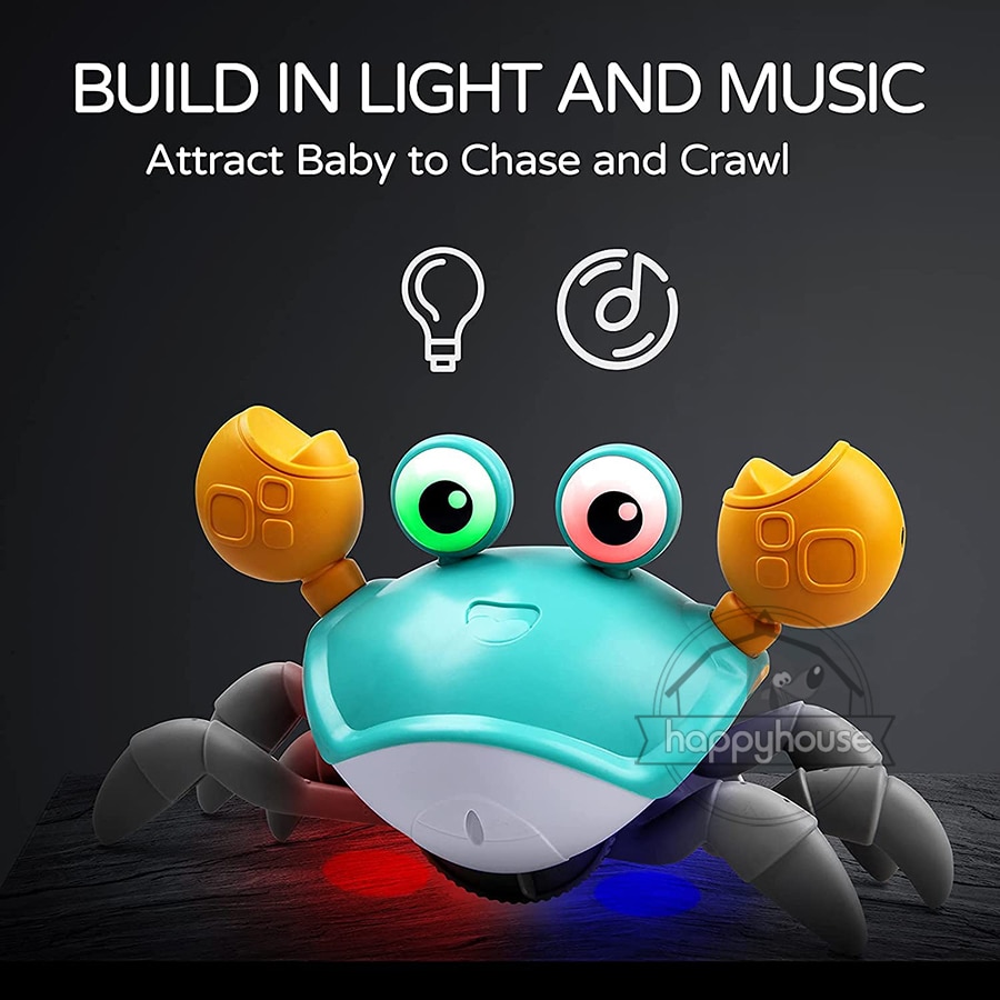 Đồ Chơi Con Cua Tập Bò Có Nhạc Đèn LED Phát Sáng Đồ Chơi Âm Nhạc Cho Bé Tự Động Tránh Chướng Vật Đồ Chơi Tương Tác Cho Trẻ Em - Ảnh 5