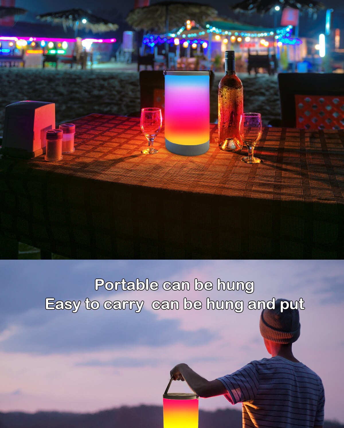 Creative USB Recharge LED Night Light,RGB+White Atmosphere Decor Desk Light Bedroom Bedside Neon Lamp Camping Portable Lamp - Images 6