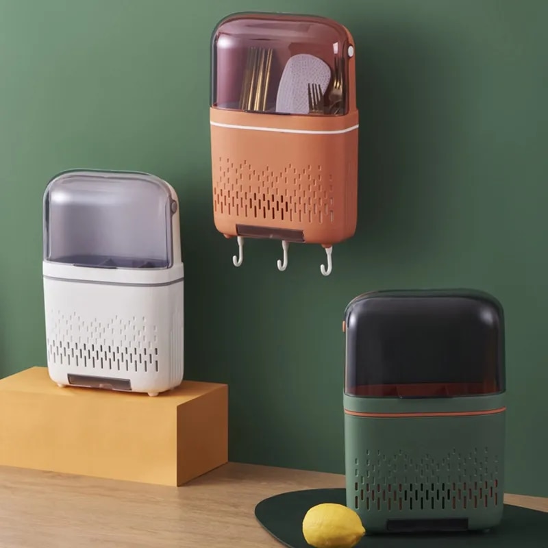 Creative Wall-mounted Hollow Drain Chopstick Cage Multifunctional Storage Rack Rag Rack Knife Holder for Kitchen Supplie