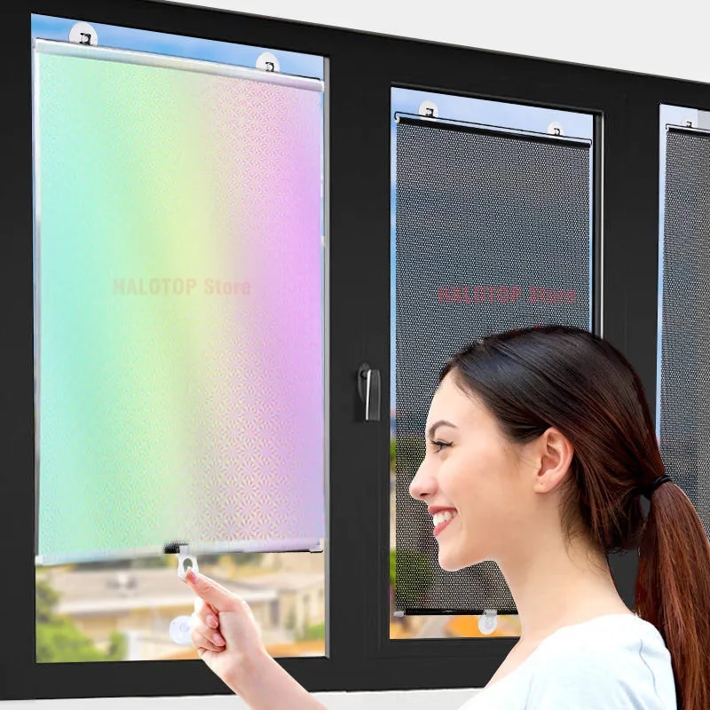 Đa Năng Màn Cuốn Màn Hút Tấm Che Nắng Mất Điện Màn Ô Tô Phòng Ngủ Nhà Bếp Văn Phòng Cửa Sổ Chống Nắng Móng Tay Không Mù Nắng