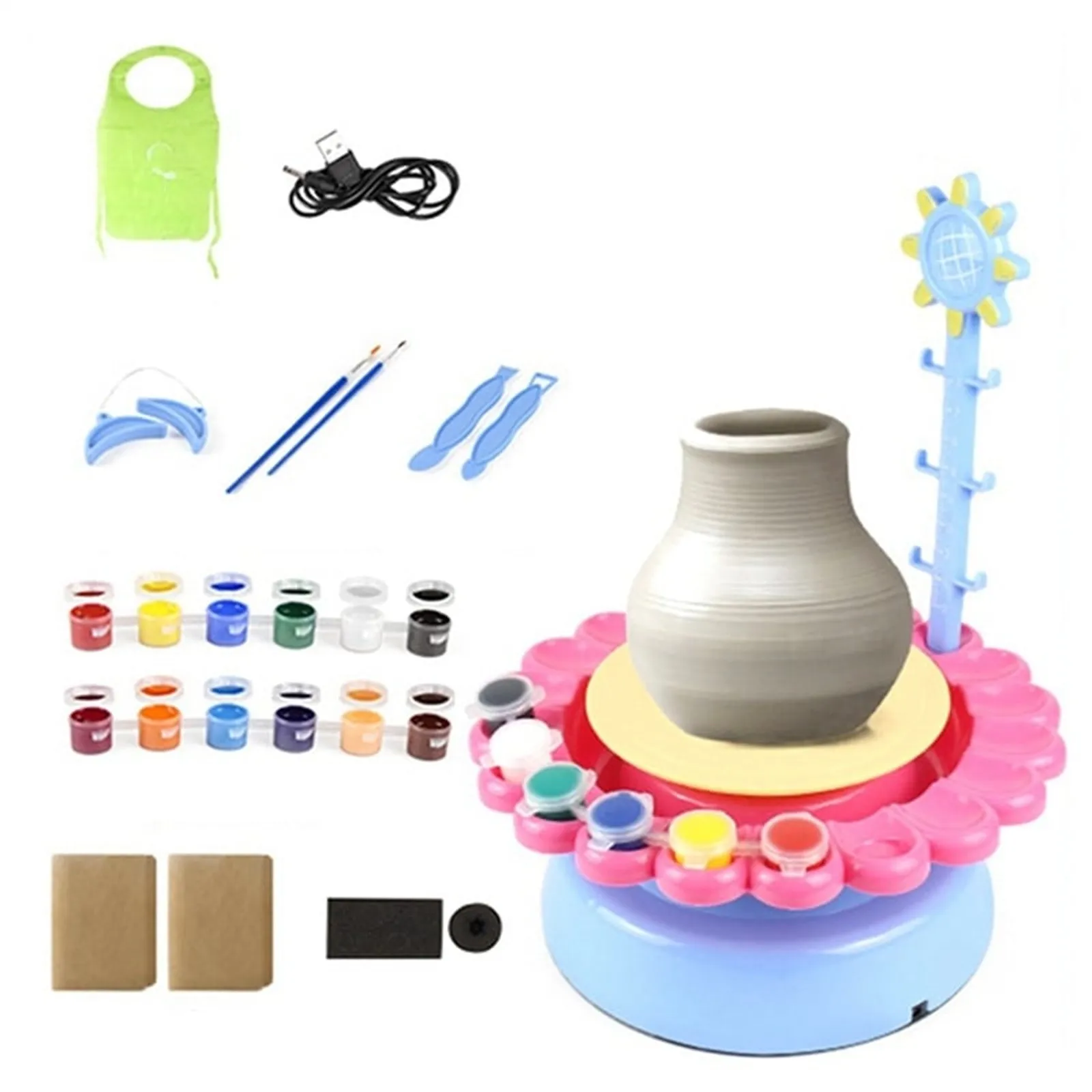 Điện Mini Gốm Máy Gia Dụng Gốm Làm Đồ Chơi Trò Chơi Tương Tác Tự Làm Thủ Công Mỹ Nghệ Gốm Bộ Với Sắc Tố Đất Sét Kid Đồ Chơi