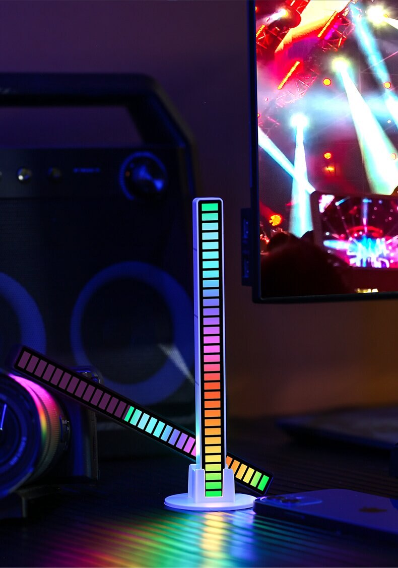 Điều Khiển Âm Thanh RGB Nhịp Điệu Đồng Bộ Ánh Sáng Âm Nhạc Nhiều Màu Sắc Bầu Không Khí Đèn Máy Tính Để Bàn Xe Hơi Cảm Ứng Sáng Tạo Đèn LED Bán Tải - Ảnh 21