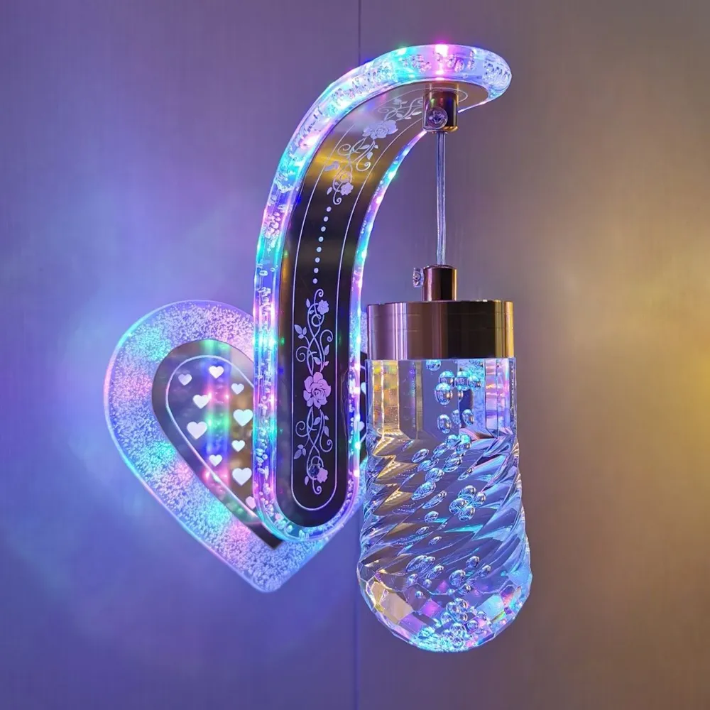 DIY LED Wall Bracket Lights Modern Small Lamp Living Room Decoration Bedroom Nordic Style 20 Colors with Dry Flower