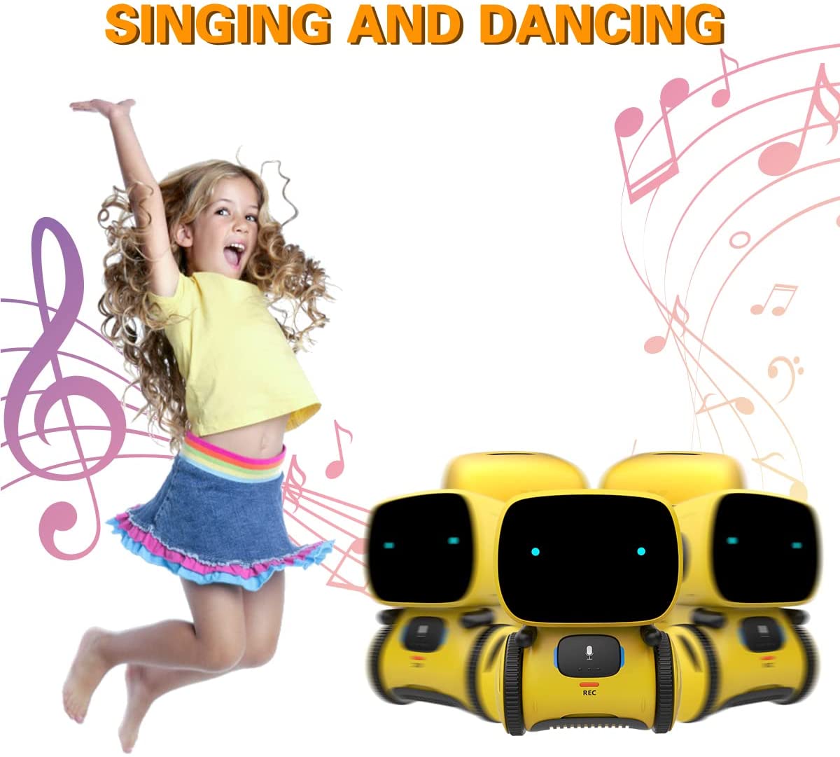 Emo Robot Smart Robots Dance Voice Command Sensor, Singing, Dancing, Repeating Robot Toy for Kids Boys and Girls Talkking Robots - Ảnh 2