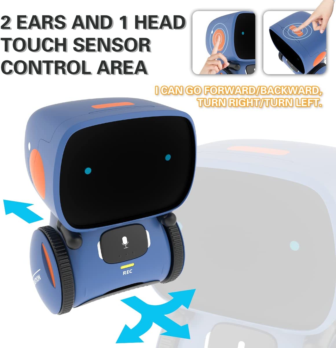 Emo Robot Smart Robots Dance Voice Command Sensor, Singing, Dancing, Repeating Robot Toy for Kids Boys and Girls Talkking Robots - Ảnh 3