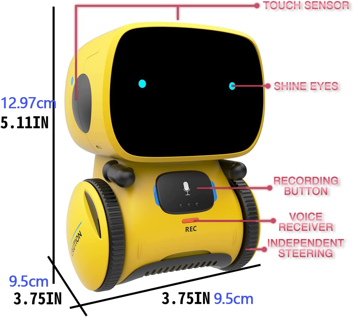 Emo Robot Smart Robots Dance Voice Command Sensor, Singing, Dancing, Repeating Robot Toy for Kids Boys and Girls Talkking Robots - Ảnh 5