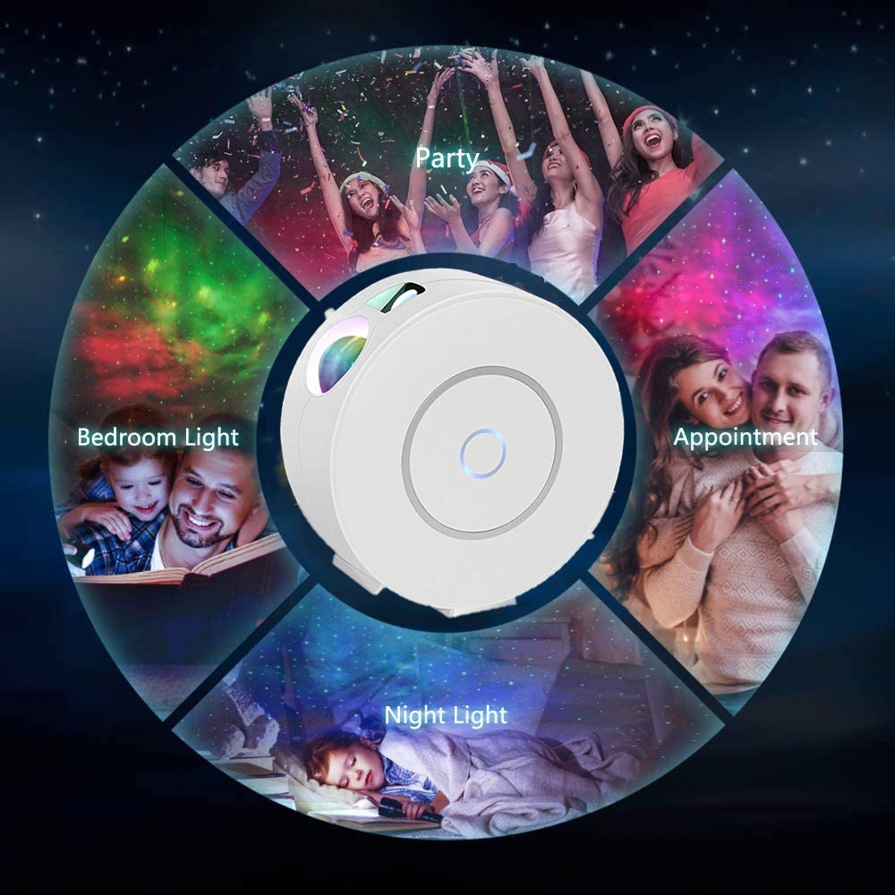 Galaxy Máy Chiếu Ngôi Sao Máy Chiếu Bầu Trời Đầy Sao Đèn Disco Thông Minh Ứng Dụng Điều Khiển Đèn Laser Trang Trí Phòng Ngủ Quà Tặng Không Gian Đèn Ngủ