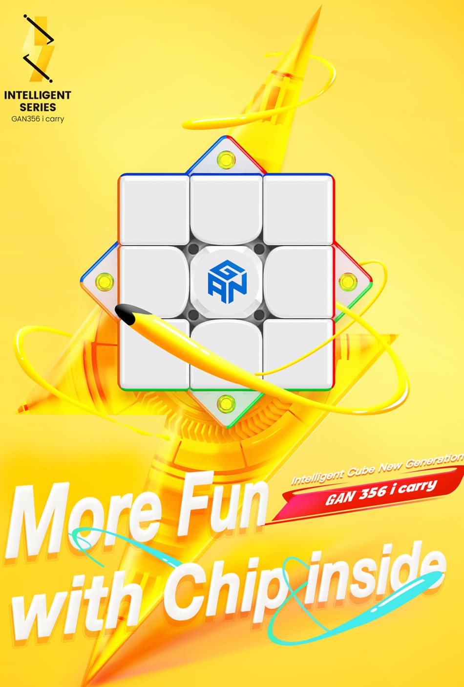 GAN 356 I Carry 3x3 Magnetic Magic Cube 3x3 GAN Icarry Magnets Smart Speed Puzzle Brain Teasers Educational Toys Gan 356 Icarry - Ảnh 2
