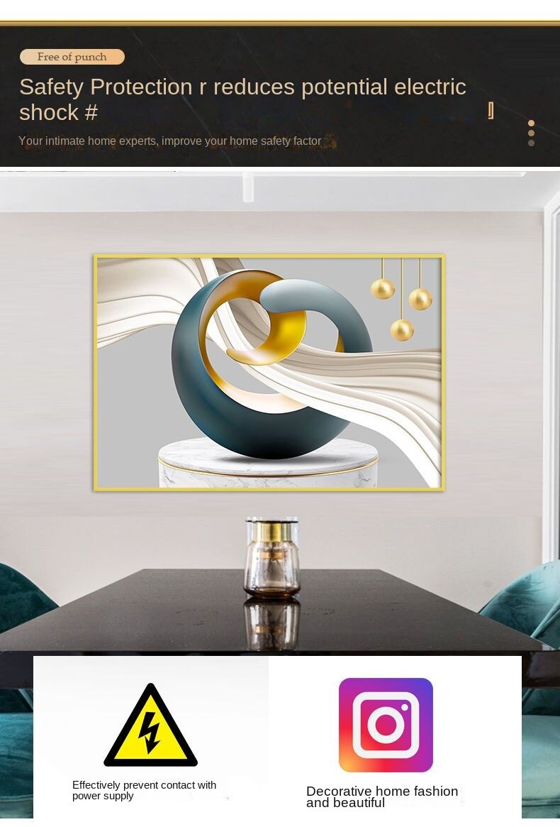 Hiện Đại Đồng Hồ Điện Hộp Phụ Kiện Trang Trí Tranh Nhà Treo Tường Phòng Khách Nghệ Thuật In Trang Trí Hình Thủy Lực Poster Khung - Ảnh 17