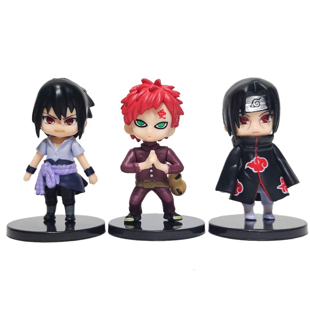 Hot 12pcs/set Anime Naruto Shippuden Hinata Sasuke Itachi Kakashi Gaara anime figure Q Version PVC Figures Toys Dolls Kid Gift - imaget 8