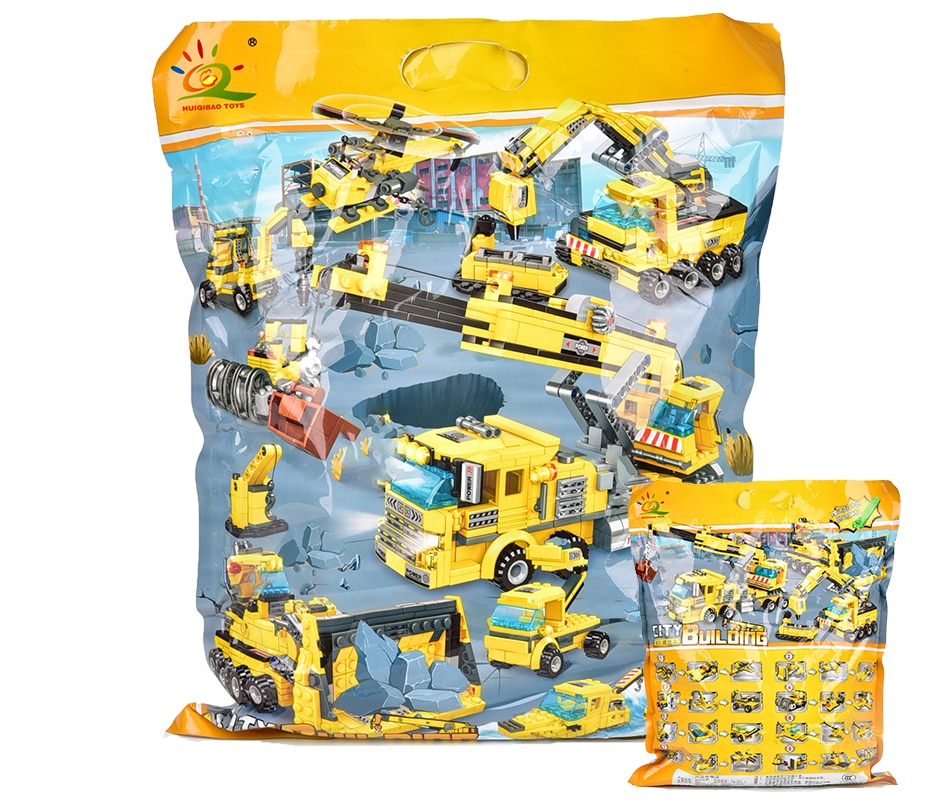 HUIQIBAO ĐỒ CHƠI 693 chiếc 8in1 Kỹ Thuật Xe Khối Xây Dựng Cần Cẩu Xe Ủi Xe Thành Phố Gạch Xây Dựng Bộ Dành Cho Trẻ Em Kids - Ảnh 4