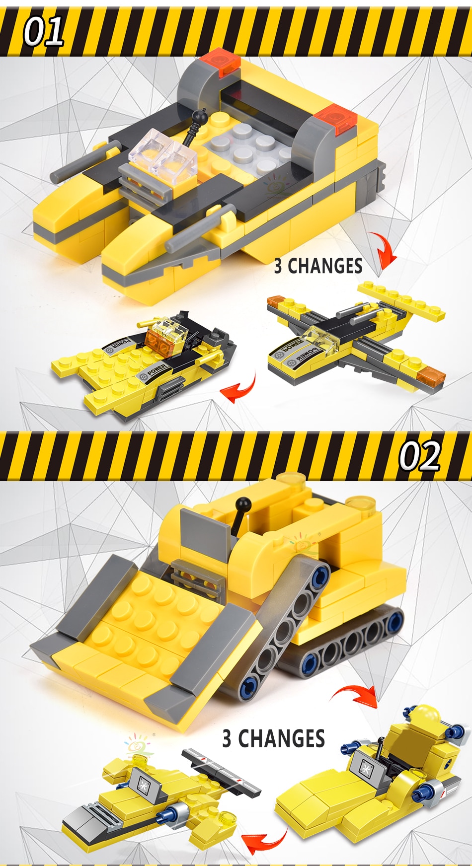 HUIQIBAO TOYS 693pcs 8in1 Engineering Truck Building Blocks Crane Bulldozer Car City Construction Bricks Set For Children Kids - imaget 6