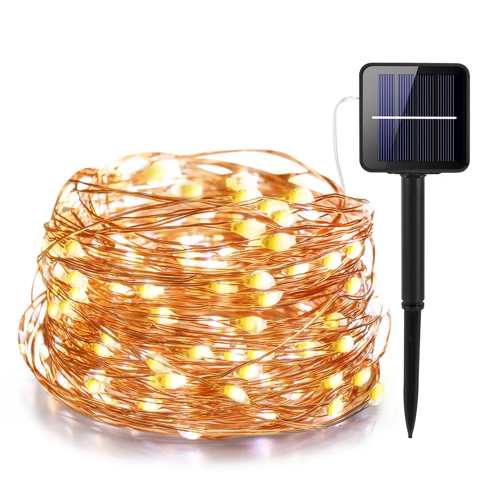 IR Dimmable 11m/21m/31m/51m LED 야외 태양 문자열 조명 요정 휴일 크리스마스 파티 화환 조명 Luz에 대 한 태양 램프