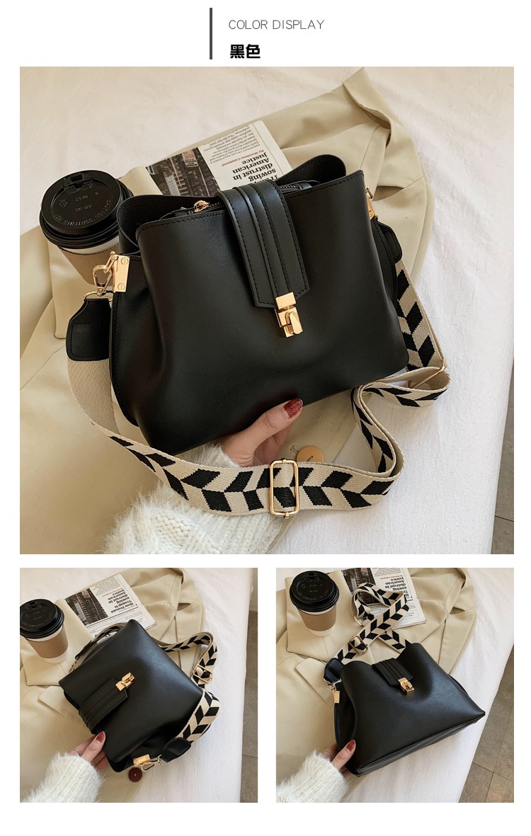 JIN YIDE 여성을위한 빈티지 간단한 작은 PU 가죽 양동이 Crossbody 가방 2023 디자이너 패션 레이디 럭셔리 블랙 숄더 핸드백 - imaget 4 JIN YIDE 여성을위한 빈티지 간단한 작은 PU 가죽 양동이 Crossbody 가방 2023 디자이너 패션 레이디 럭셔리 블랙 숄더 핸드백 - imaget 4