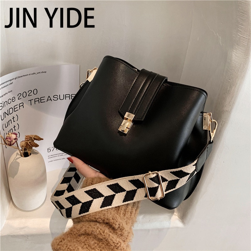 JIN YIDE 여성을위한 빈티지 간단한 작은 PU 가죽 양동이 Crossbody 가방 2023 디자이너 패션 레이디 럭셔리 블랙 숄더 핸드백 JIN YIDE 여성을위한 빈티지 간단한 작은 PU 가죽 양동이 Crossbody 가방 2023 디자이너 패션 레이디 럭셔리 블랙 숄더 핸드백