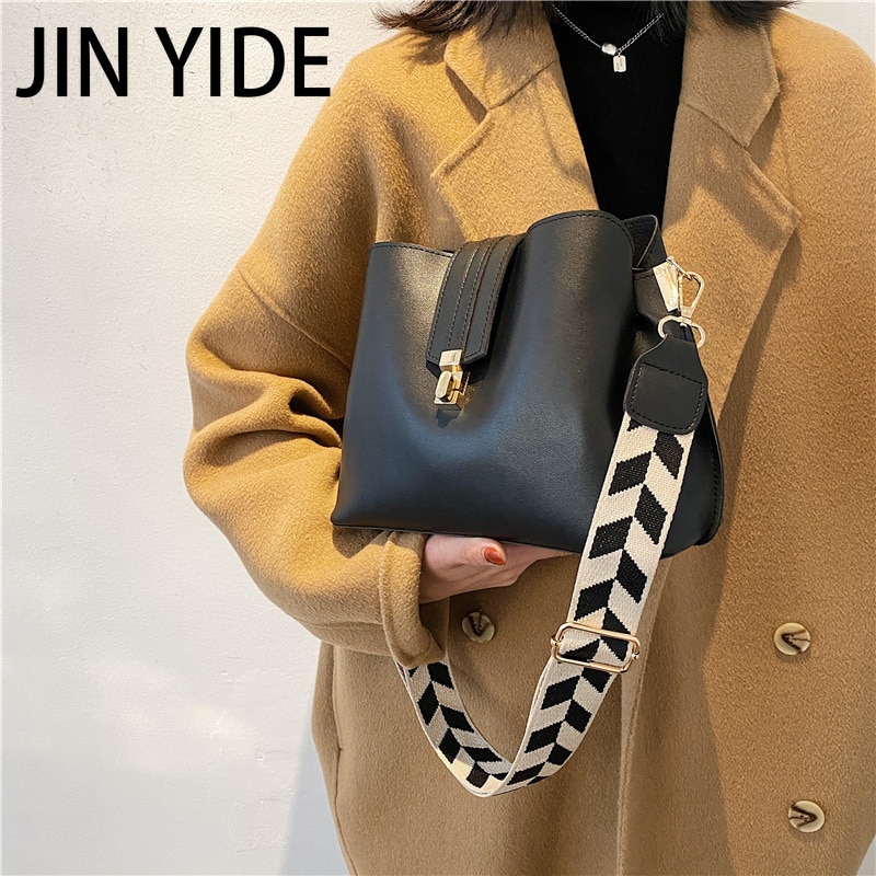 JIN YIDE 여성을위한 빈티지 간단한 작은 PU 가죽 양동이 Crossbody 가방 2023 디자이너 패션 레이디 럭셔리 블랙 숄더 핸드백 JIN YIDE 여성을위한 빈티지 간단한 작은 PU 가죽 양동이 Crossbody 가방 2023 디자이너 패션 레이디 럭셔리 블랙 숄더 핸드백